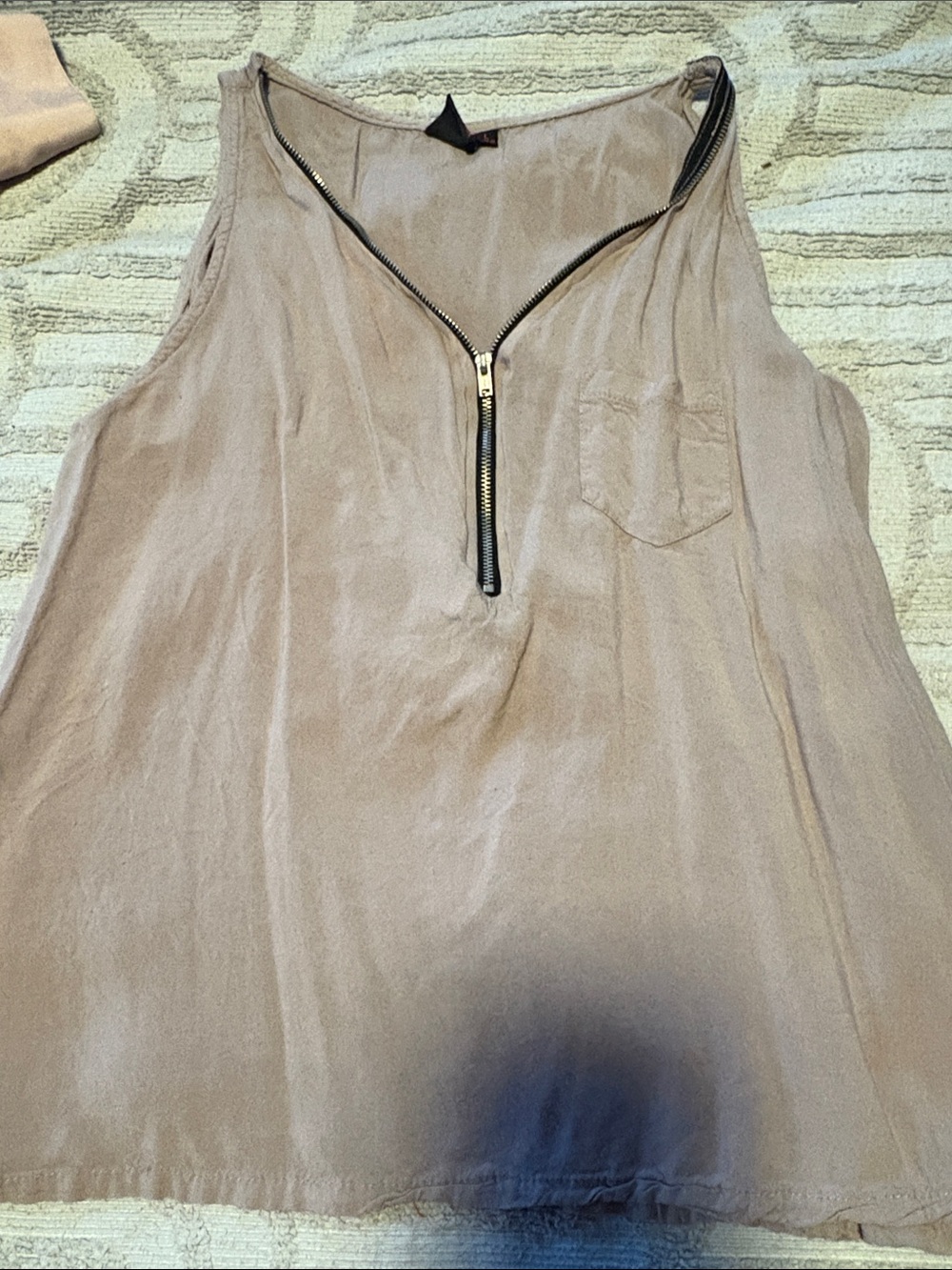 Material Girl gray V-Neck Zip Tank